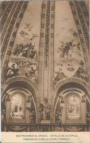 Cartoline: MADRID, SAN FRANCISCO EL GRANDE, CUPULAM FRESCOS DE CUBELLS JOVER - F.HAUSER Y MENET - S/C